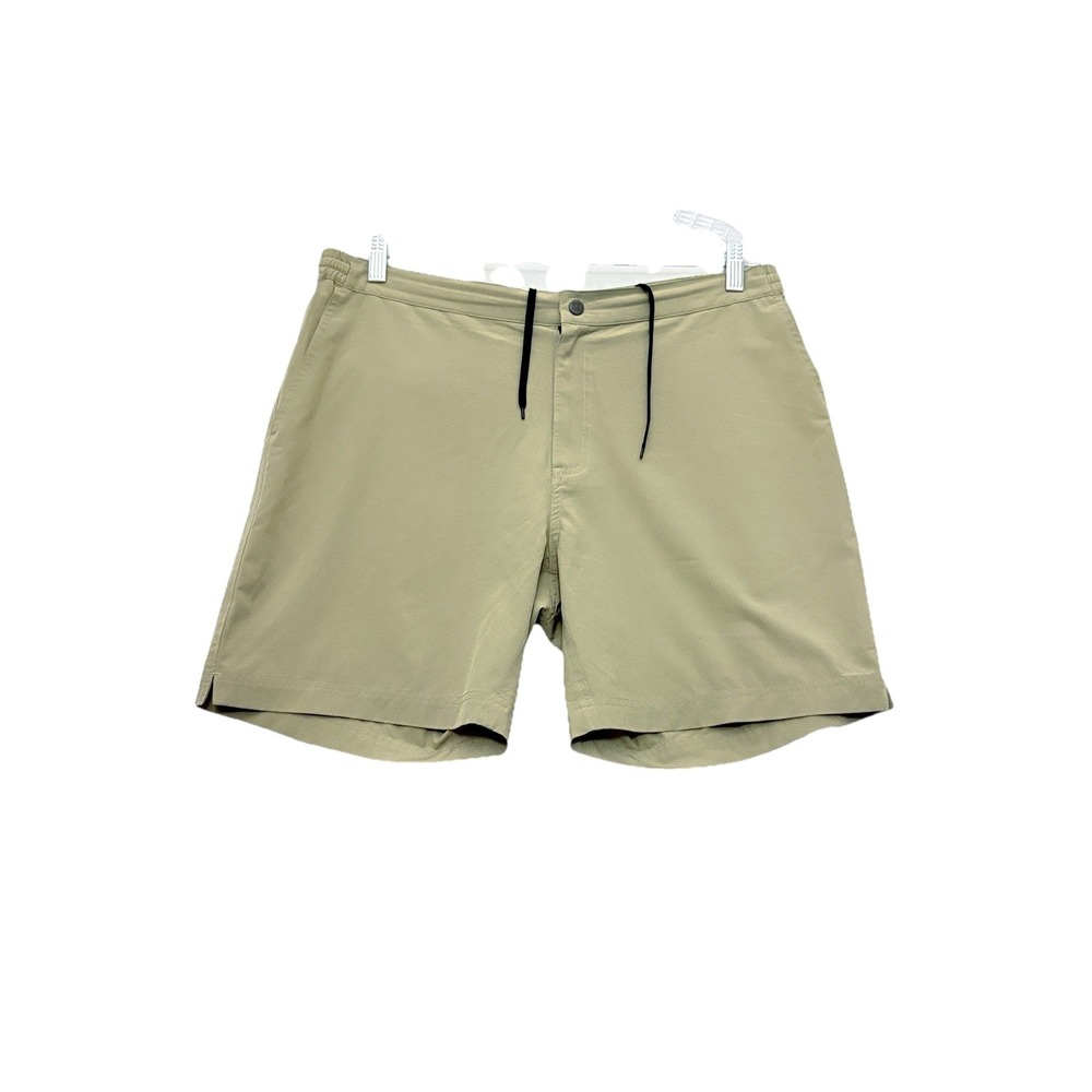 Thousand Miles All Day Shorts Men L Khaki Drawstring Stretch Running Performance